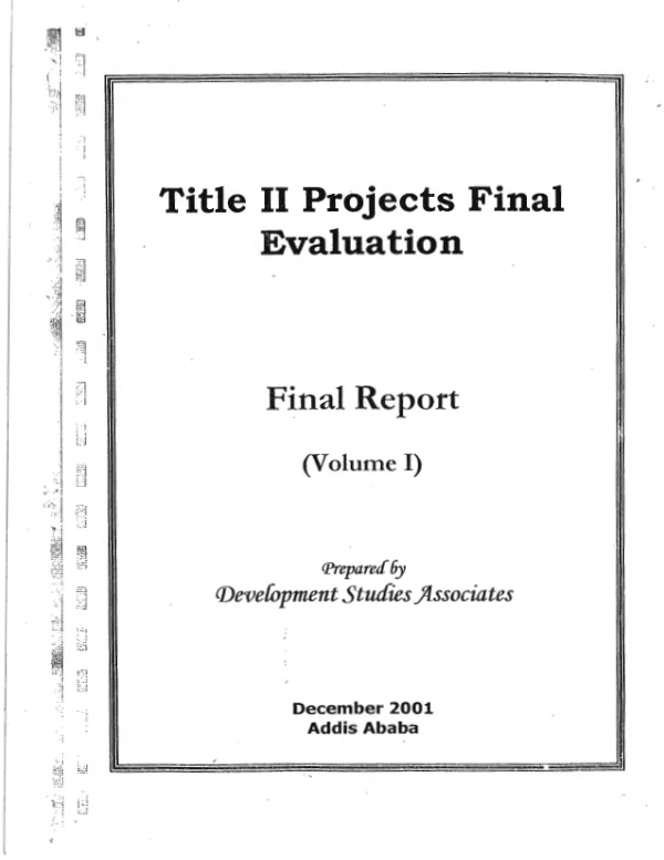 Title II projects final evaluation : final report (volume I)