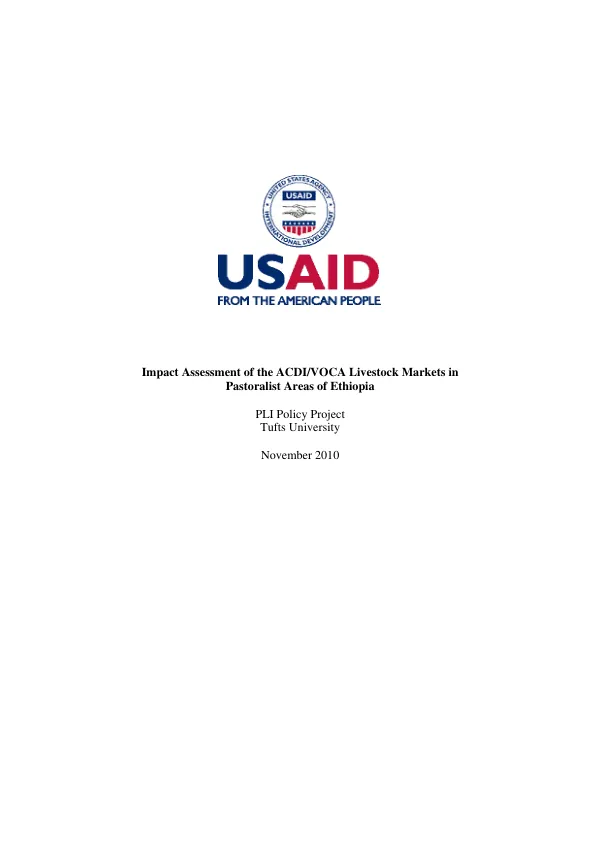 Impact assessment of the ACDI/VOCA livestock markets in pastoralist areas of Ethiopia