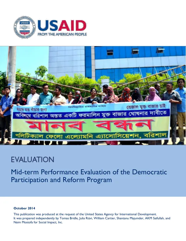Mid-term performance evaluation of the democratic participation and reform program
