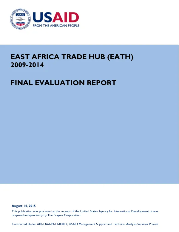 East Africa trade hub (EATH) 2009-2014 : final evaluation report