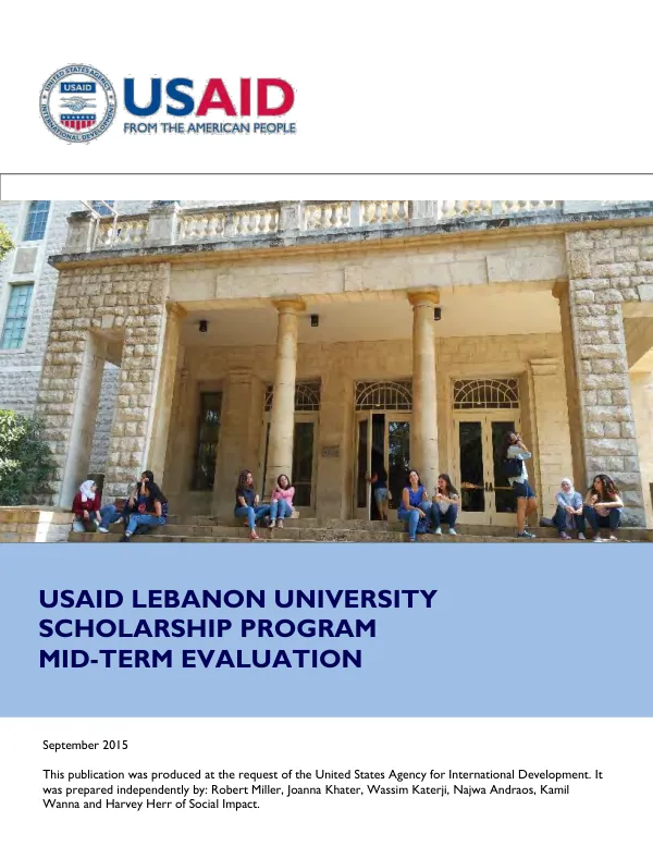 USAID Lebanon university scholarship program mid-term evaluation