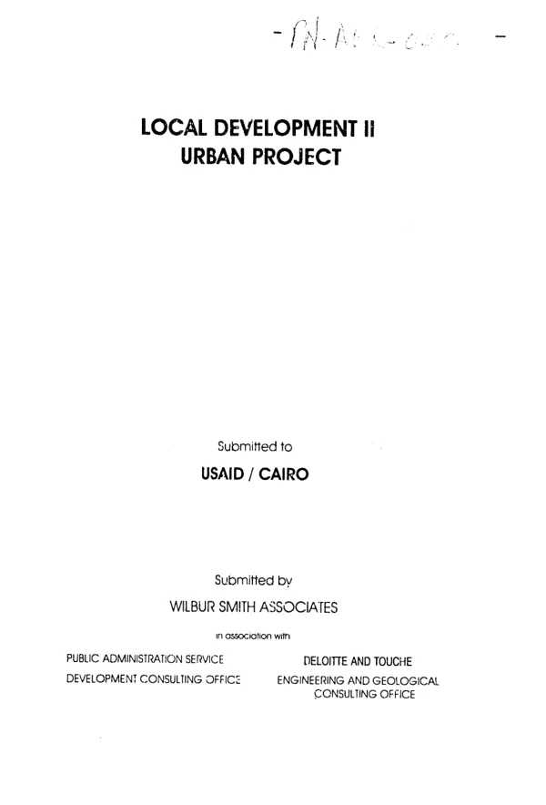 [Local development II urban project] consultancy report -- strengthening performance through organization development : a pilot effort