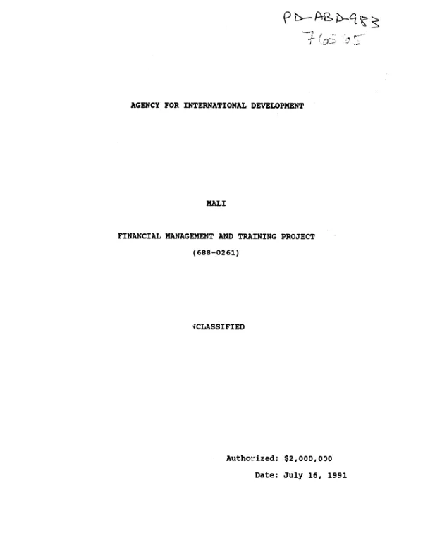 Financial management and training project