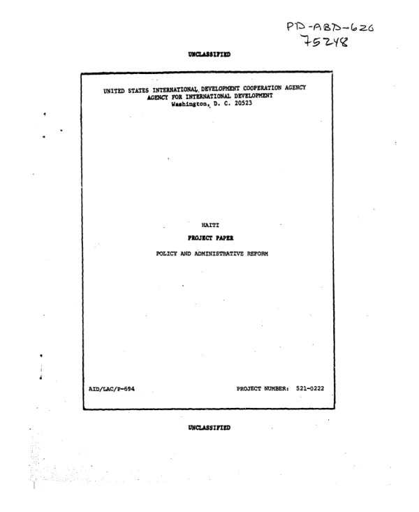 Policy and administrative reform