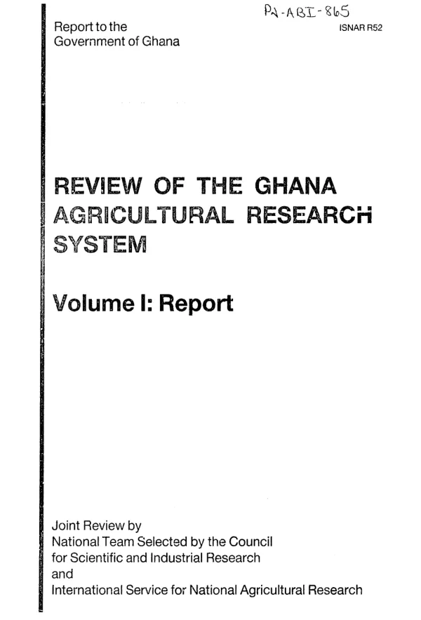 Review of the Ghana agricultural research system