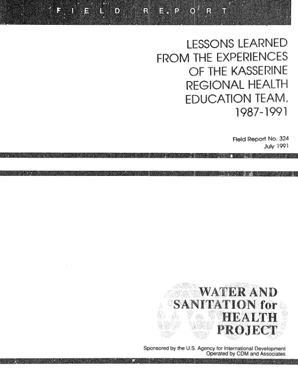 Lessons learned from the experiences of the Kasserine regional health education team, 1987-1991