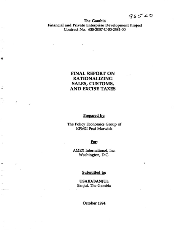 Multidonor design for achieving modernization objectives in Costa Rica, draft