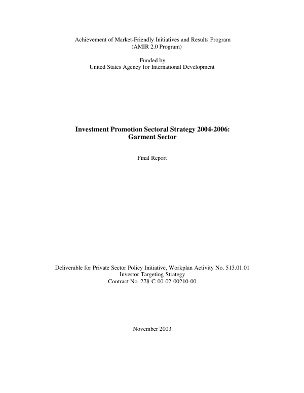 INCAP institutional strengthening project (IISP) : strategic marketing and business planning assessment