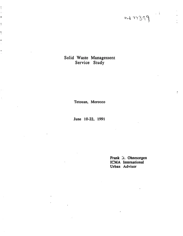Solid waste management service study