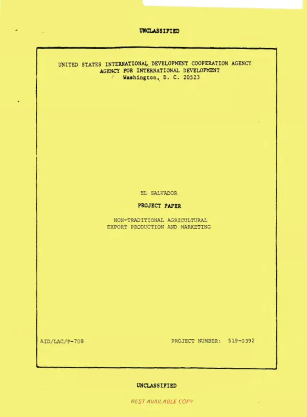 Non-traditional agricultural export production and marketing