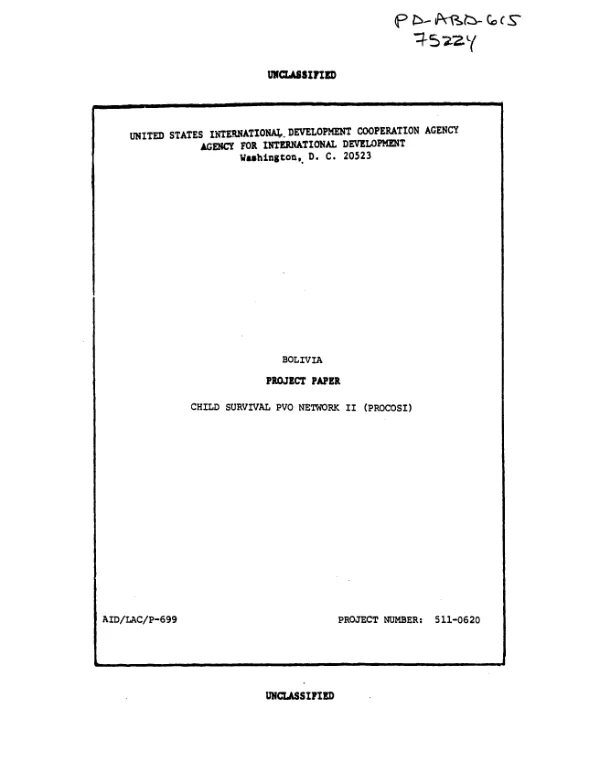 Child survival PVO network II (PROCOSI)