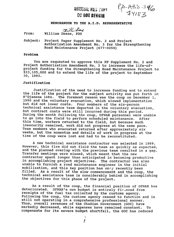 Strenthenin [i.e. strengthening] road maintenance : amendment no. 2