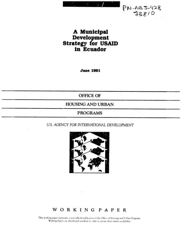 Municipal development strategy for USAID in Ecuador