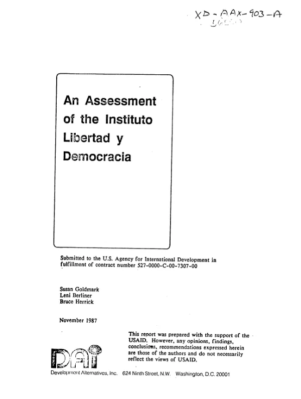 Assessment of the Instituto Libertad y Democracia