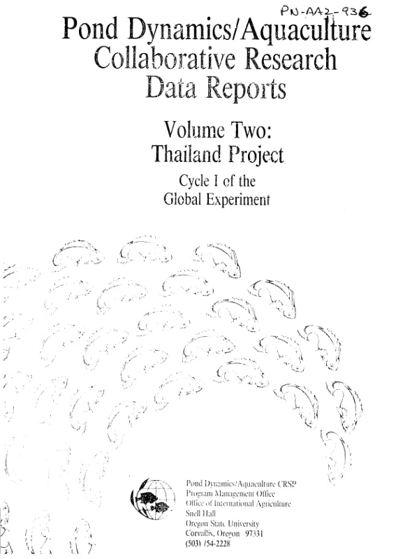 Pond dynamics/aquaculture collaborative research data reports -- volume two : Thailand project (cycle I of the global experiment)