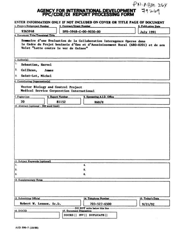 Report on farm inputs required in the Luwero Triangle : a needs assessment survey