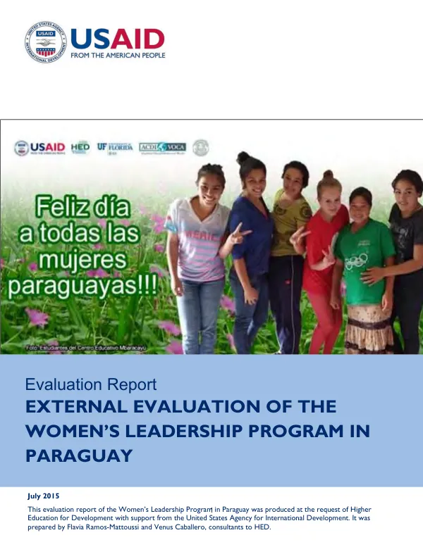 External evaluation of the women's leadership program in Paraguay : evaluation report