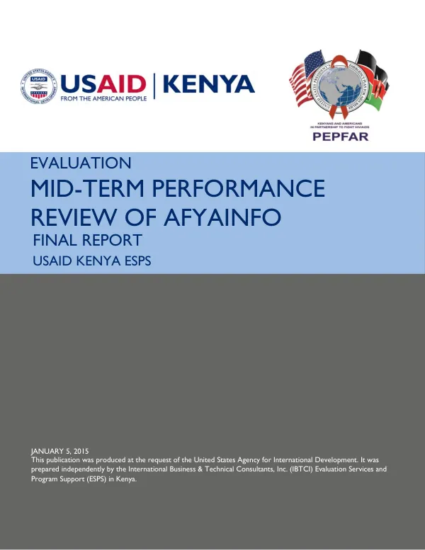 Mid-term performance review of AfyaInfo