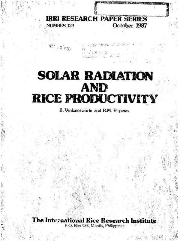 Solar radiation and rice productivity