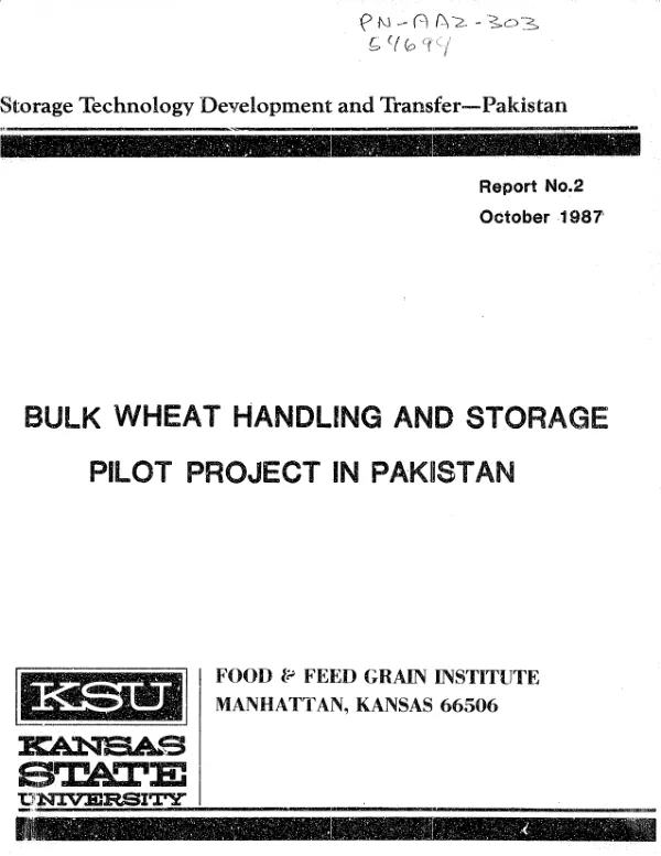 Bulk wheat handling and storage pilot project in Pakistan