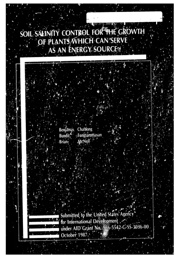 Soil salinity control for the growth of plants which can serve as an energy source