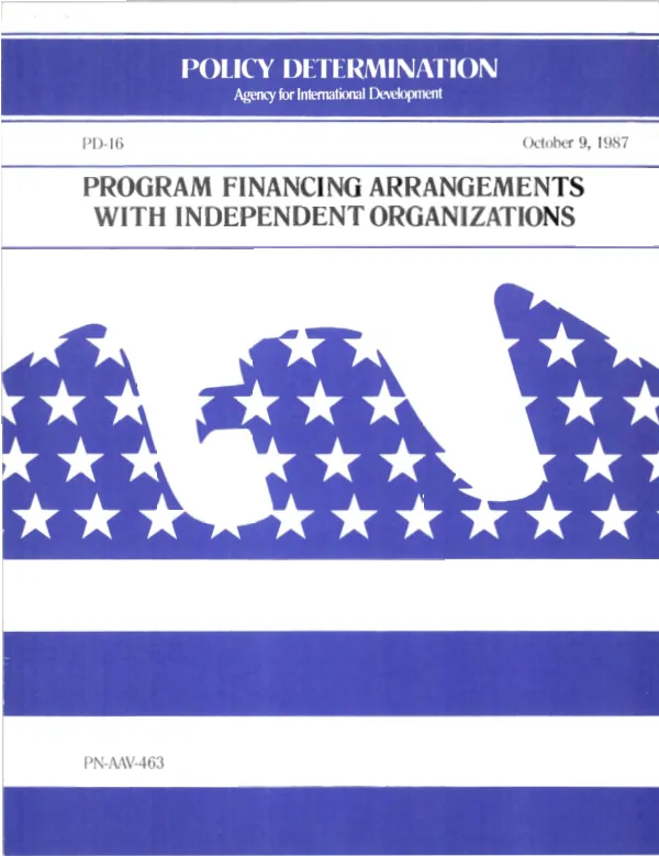 Program financing arrangements with independent organizations