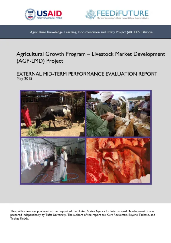 Agricultural growth program - livestock market development (AGP-LMD) project : external mid-term performance evaluation report