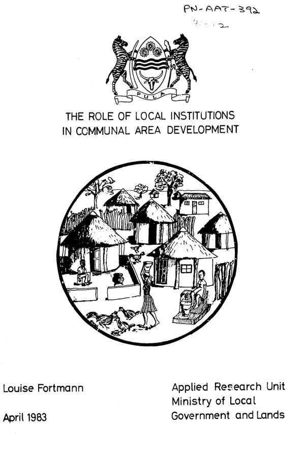 Role of local institutions in communal area development : a summary report