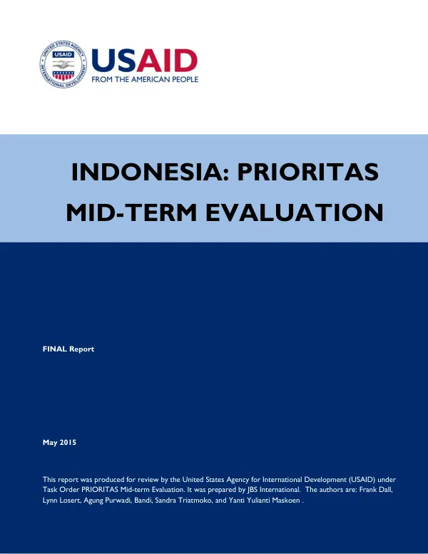 Indonesia : PRIORITAS mid-term evaluation
