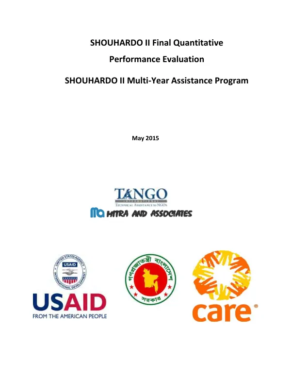 SHOUHARDO II final quantitative performance evaluation, SHOUHARDO II multi-year assistance program