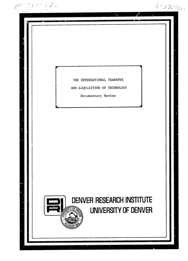 International transfer and acquisition of technology : documentary review