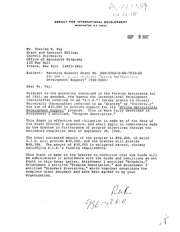 Inter-agency resident mission project (538-0089)