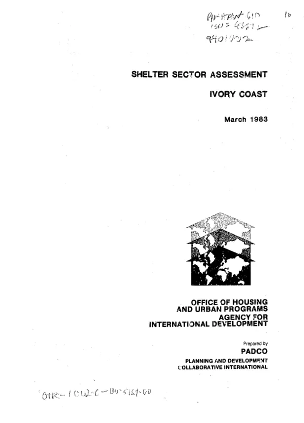 Shelter sector assessment : Ivory Coast