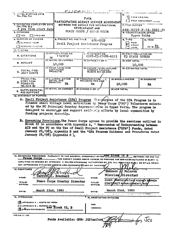 Small project assistance program [PASA]