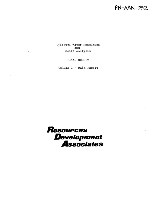 Djibouti water resources and soils analysis
