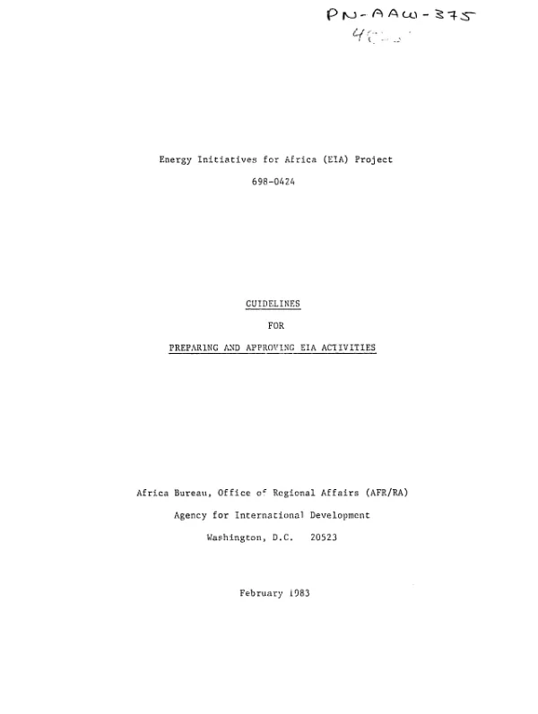 Guidelines for preparing and approving EIA activities