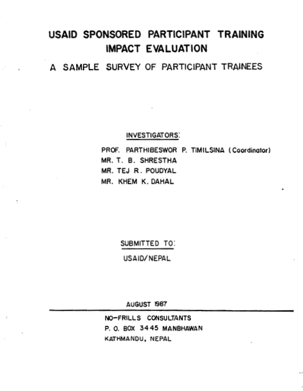 Establishing a mission evaluation system : a case from Africa