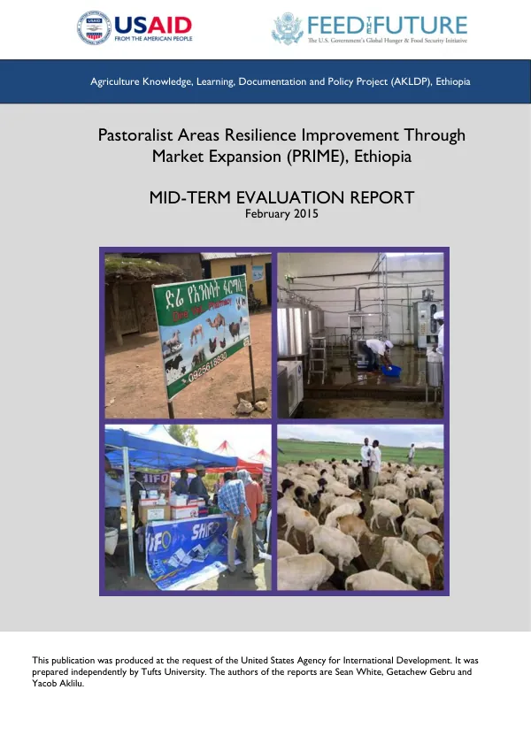 Pastoralist areas resilience improvement through market expansion (PRIME), Ethiopia : external mid-term performance evaluation report