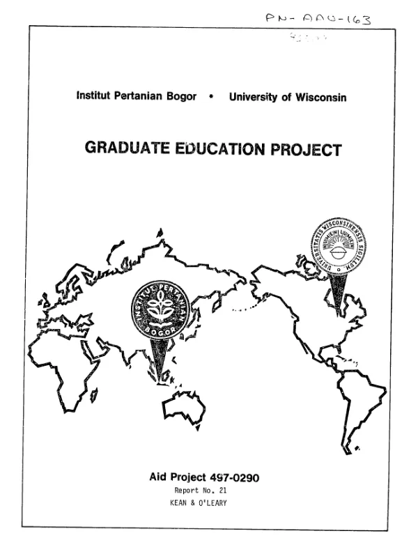 Observations and recommendations concerning creation of a Sarjana (S1) program in chemistry at Institut Pertanian Bogor