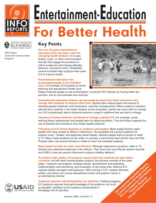 Entertainment-education for better health