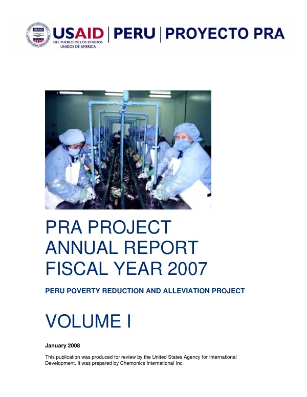 PRA project annual report, fiscal year 2007