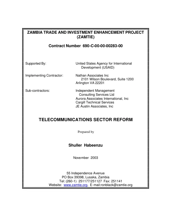 Telecommunications sector reform