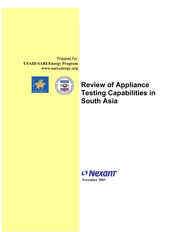 Review of appliance testing capabilities in South Asia