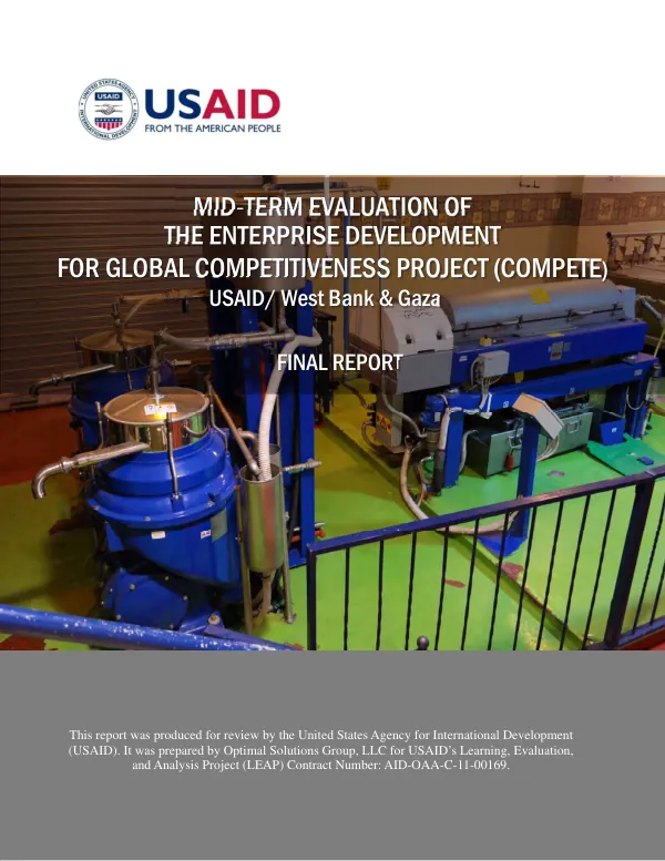 Mid-term evaluation of enterprise development for global competitiveness project (COMPETE) : final report