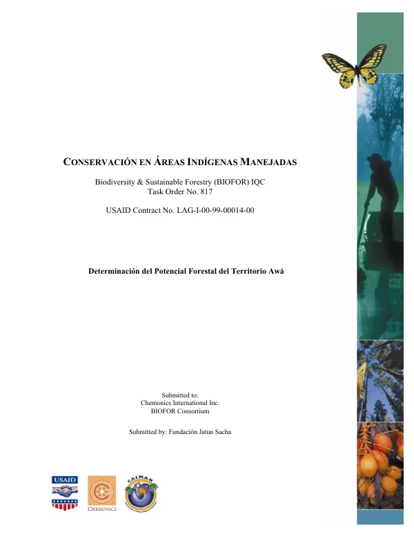Determinacion del potencial forestal del territorio Awa[, Ecuador]