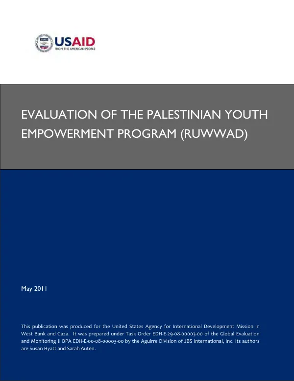 Evaluation of the Palestinian youth empowerment program (RUWWAD)
