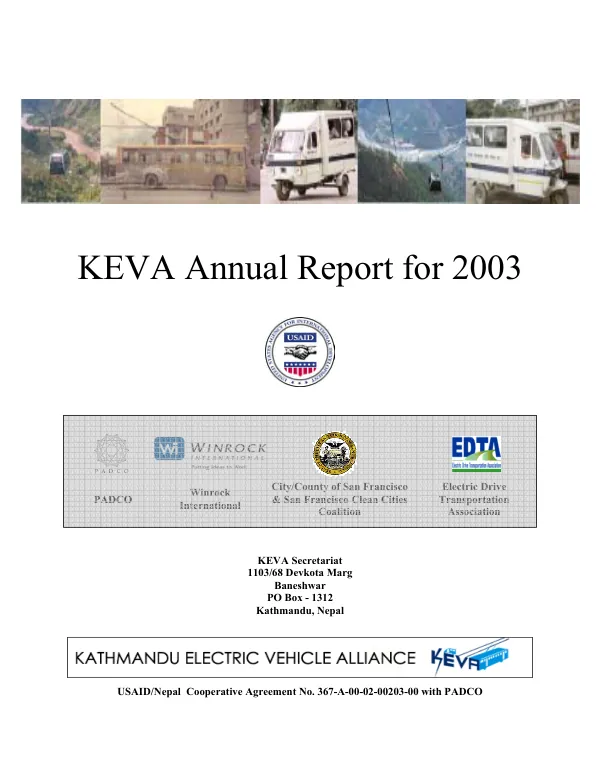 KEVA [Kathmandu Electric Vehicle Alliance] annual report for 2003