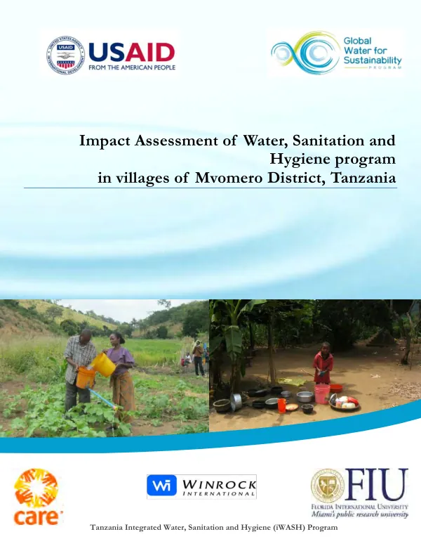 Impact assessment of water, sanitation and hygiene program in villages of Mvomero District, Tanzania