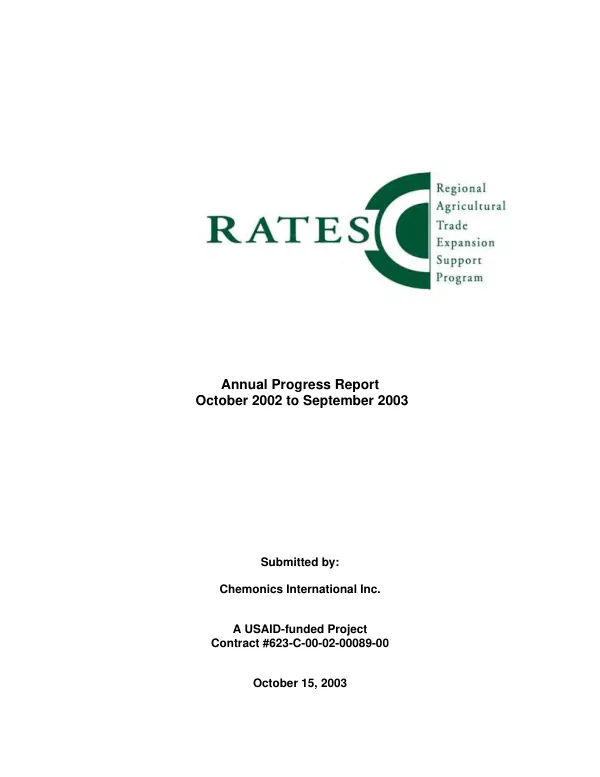 Annual progress report, October 2002 to September 2003