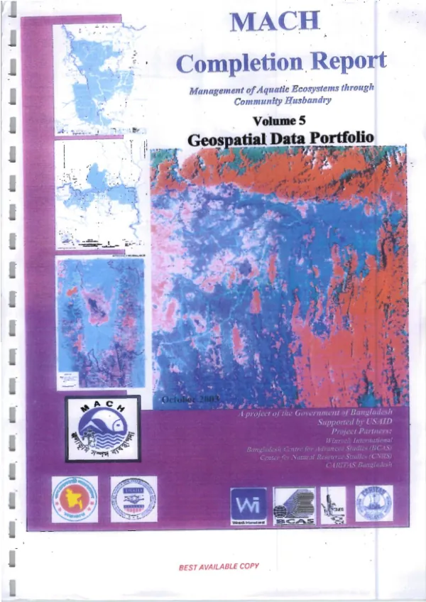 MACH completion report : management of aquatic ecosystems through community husbandry -- volume 5 : geospatial data portfolio